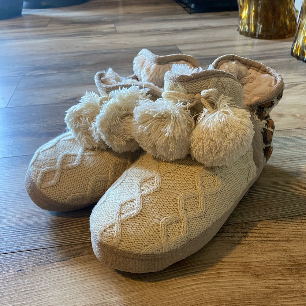 Cream and Leopard soft boots
